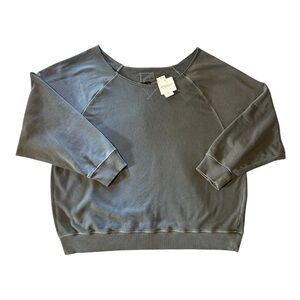 NWT American Eagle Lived-In Off-the-Shoulder Sweatshirt Gray Size XL